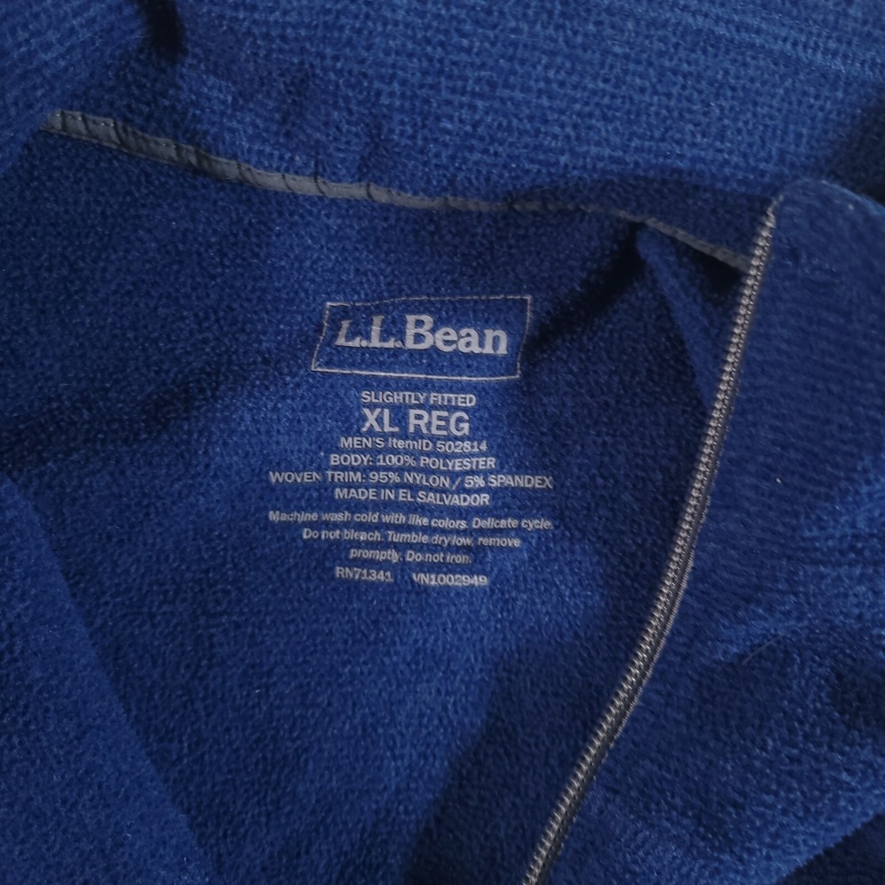 LL Bean Jacket Mens XL Blue Fleece Slightly Fitted Full Zip Gorpcore 502814 - Picture 8 of 11